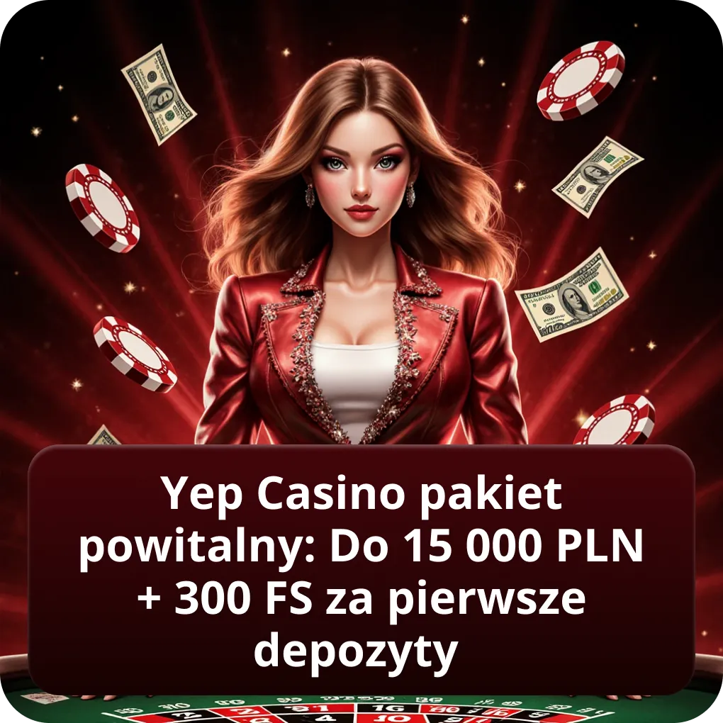 Yep Casino pakiet powitalny: Do 15 000 PLN + 300 FS za pierwsze depozyty