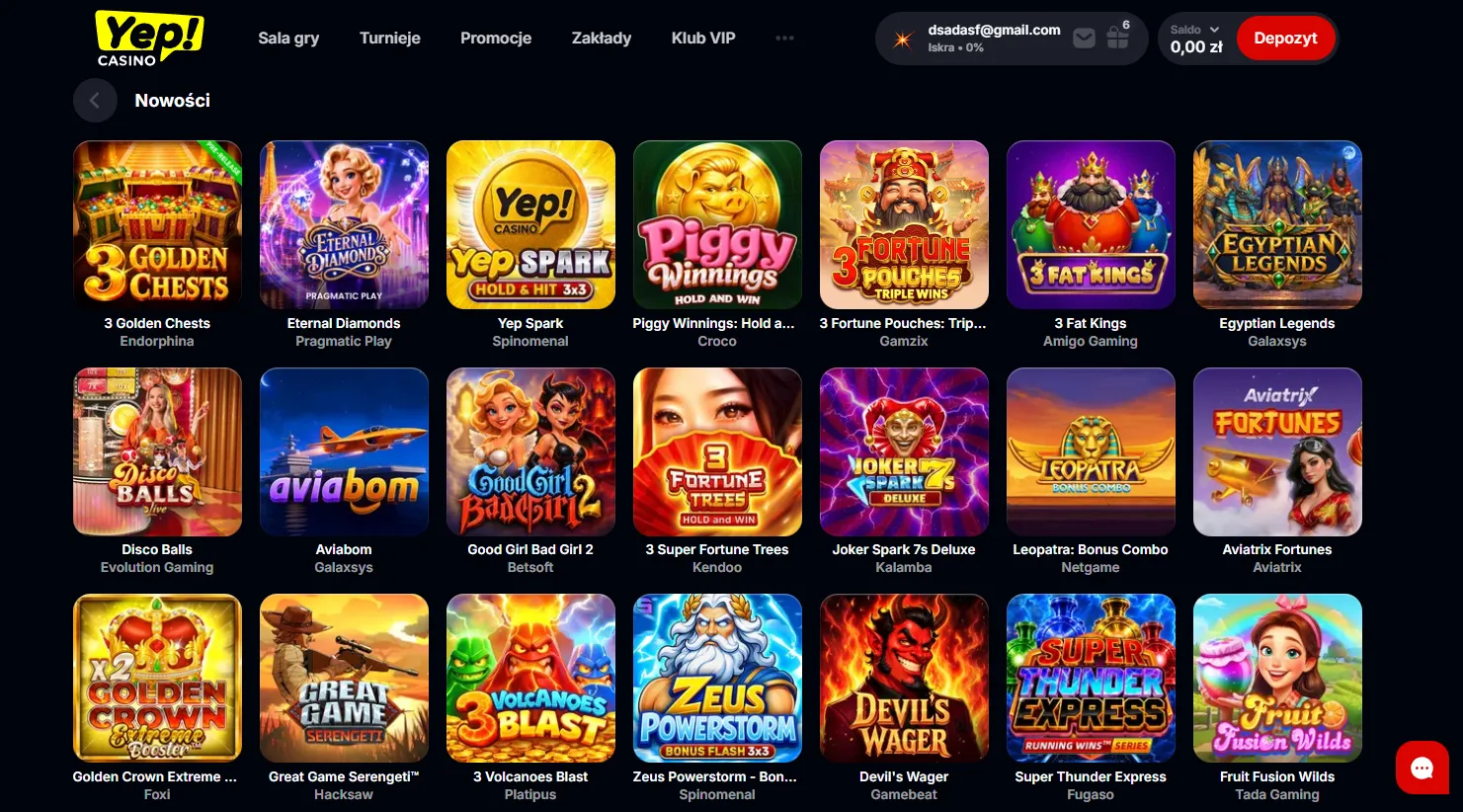 Najlepsze gry do obrotu bonusem w Yep Casino